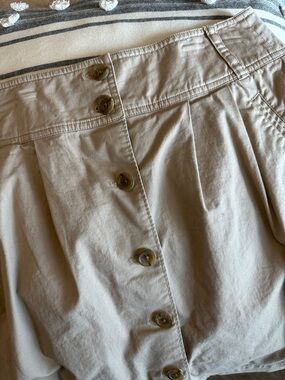 Banana Republic Khaki Button-Front Circle Skirt